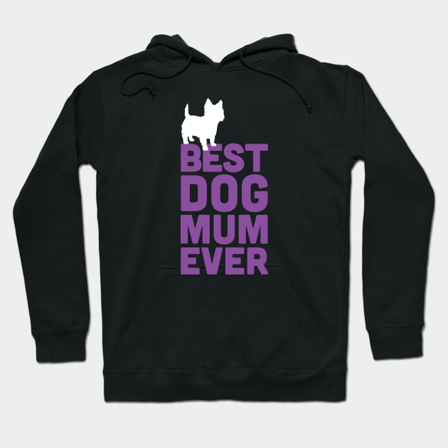 Best Cairn Terrier Dog Mum Ever - Purple Dog Lover Gift Hoodie by Elsie Bee Designs